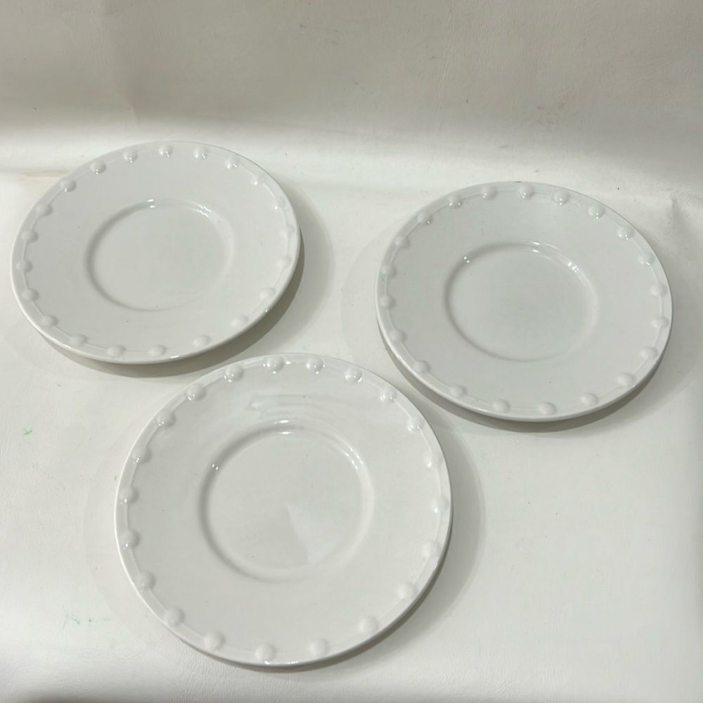Oneida Katherine 3 White Small Plate Saucer 6 1/4 In Round Gourmet Collection